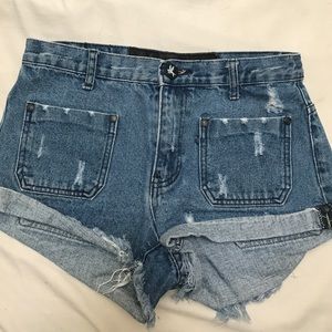 One Teaspoon High Waisted Denim Shorts